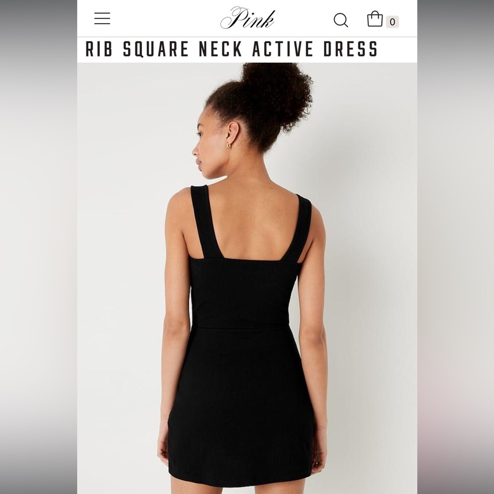 PINK Victoria's Secret Black Backless Ribbed Tank Dress